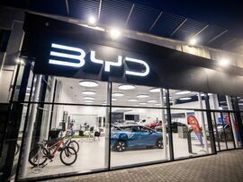 A BYD Co. electric vehicle showroom in Budapest, Hungary. Photographer: Akos Stiller/Bloomberg