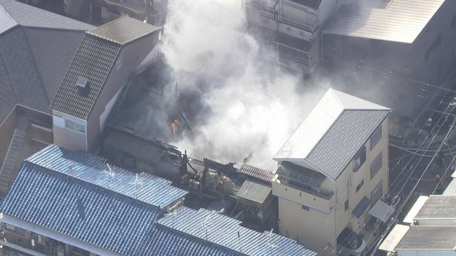 火事があった現場（大阪・寝屋川市）