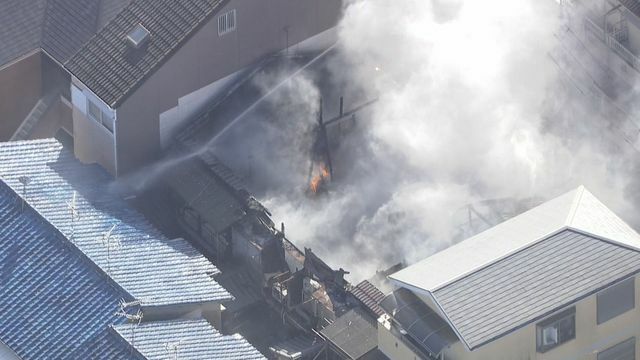 火事があった現場（大阪・寝屋川市）