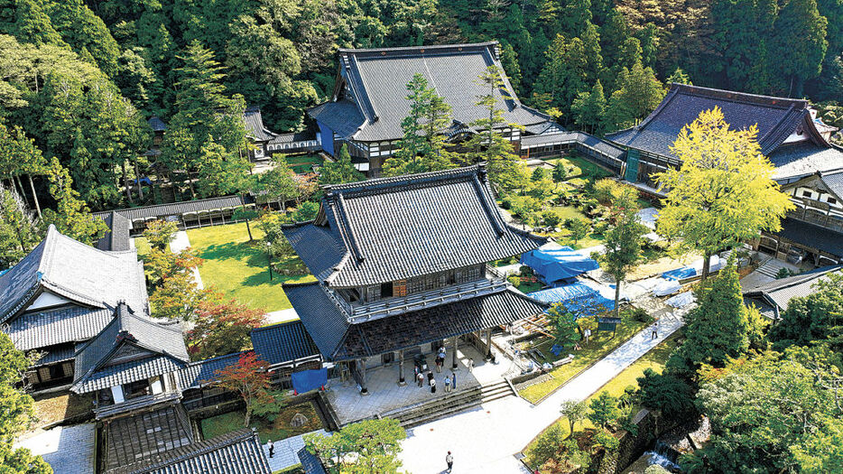 重要文化財への指定が答申された總持寺祖院＝輪島市門前町（ドローンから）