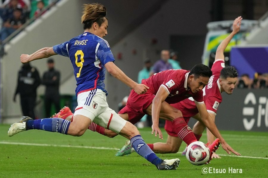 今年1月のアジア杯で対戦したときは、上田綺世の2ゴールなどで日本が勝利。インドネシアの粘り強い戦い方が印象に残った。撮影／原悦生（Sony α‐1使用）