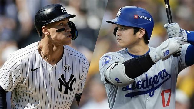 ヤンキース・ジャッジ選手とドジャース・大谷翔平選手（写真：AP/アフロ）