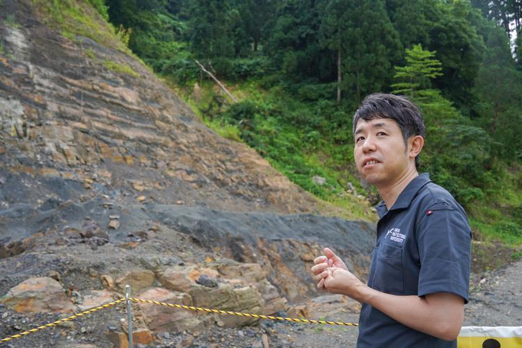 案内人を務めてくれた今井拓哉さん（福井県立大学恐竜学研究所・准教授／福井県立恐竜博物館・研究職員）