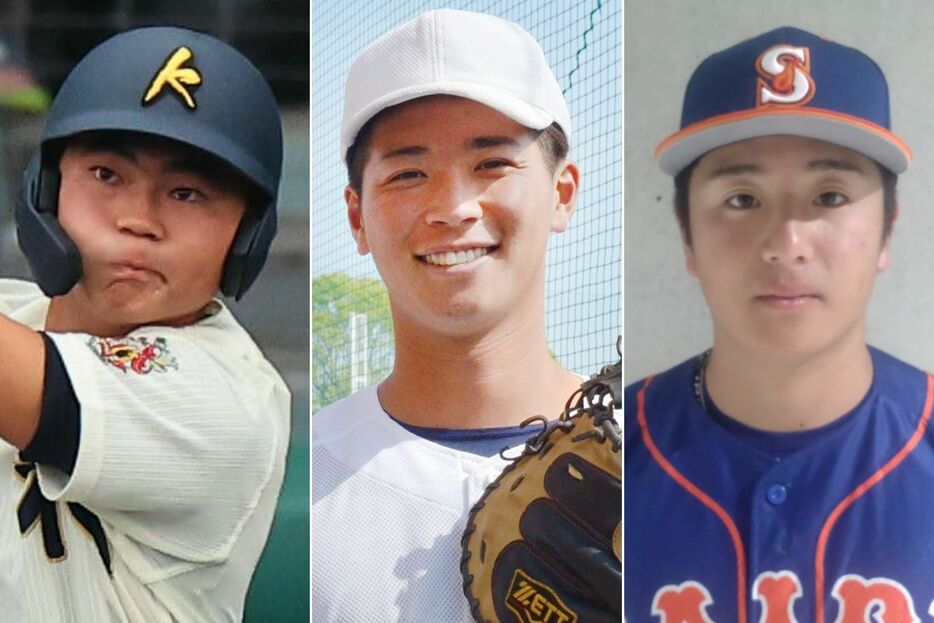 左から神村学園・正林、九州共立大学・笹原、西部ガス・林田