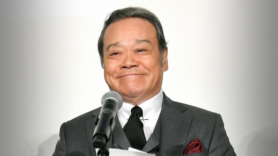 映画「ナミヤ雑貨店の奇蹟」の初日舞台あいさつに登壇した西田敏行さん＝2017年9月23日（時事通信フォト）