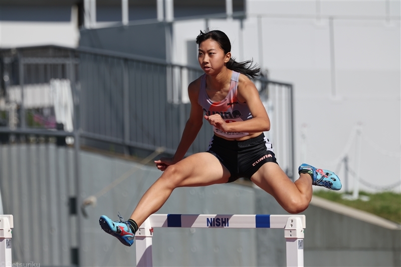 24年佐賀国スポ少年女子A300mハードル予選で41秒43のU20日本新をマークした横山涼葉（群馬・共愛学園高3）