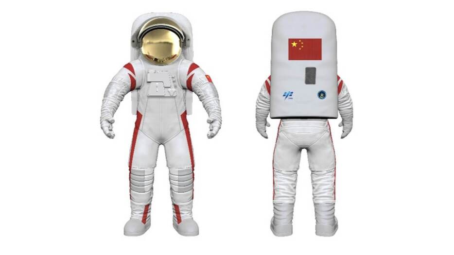 中国載人航天工程弁公室（CMSA）が公開した月面着陸用宇宙服の正面から見た外観（Credit: CMSA）