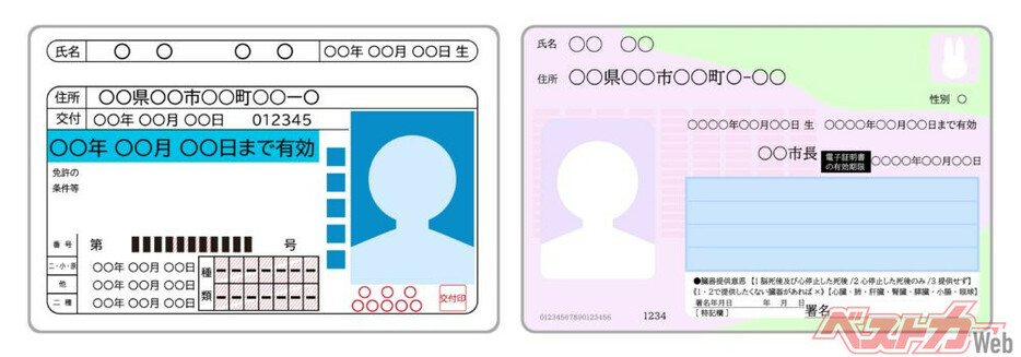 運転免許証とマイナンバーカードAS