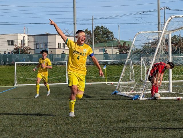 3回戦でゴールを決めた北海・渡部選手