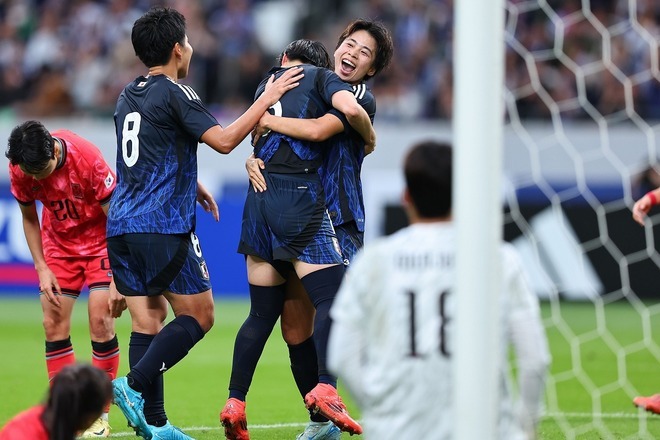 なでしこジャパンが田中のゴールなど、４得点で韓国を下した。写真：梅月智史（サッカーダイジェスト写真部）