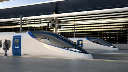 イギリスで建設中の高速鉄道「HS2」の車両と駅のイメージ。第2期区間の計画は保守党政権時代に中止となったが再開の動きが出ている（画像：© High Speed Two Ltd）