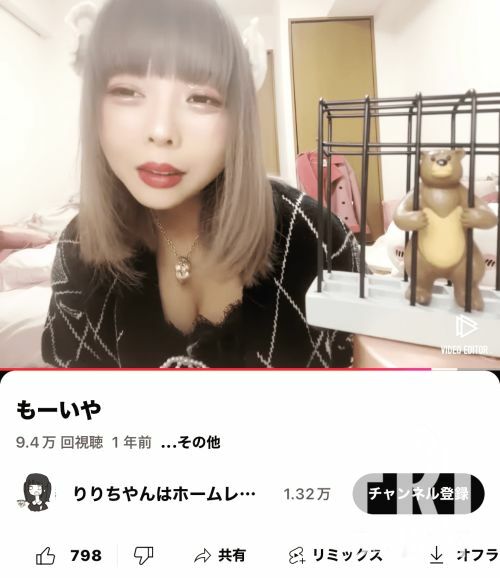 収監されたぬいぐるみが意味深だ……（渡辺被告のYouTubeチャンネル「りりちやんはホームレスです」より）