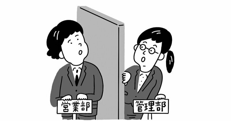 他部署と連携・共創する習慣があるか？（イラスト：ナカオテッペイ）