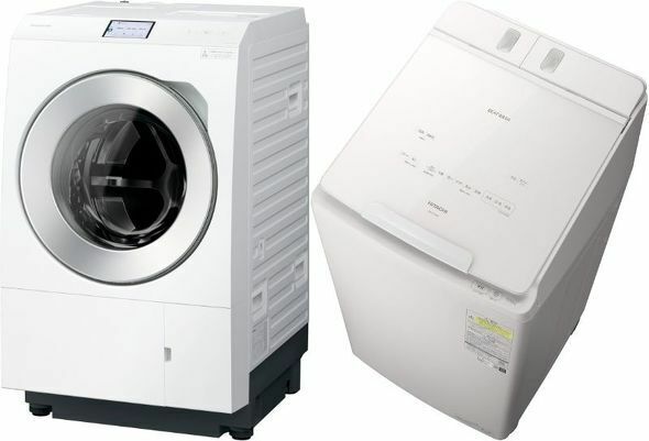 パナソニック「ななめドラム洗濯乾燥機 NA-LX129DL-W」（出典：Amazon）／日立「洗濯乾燥機ビートウォッシュ BW-DX100K」（出典：Amazon）