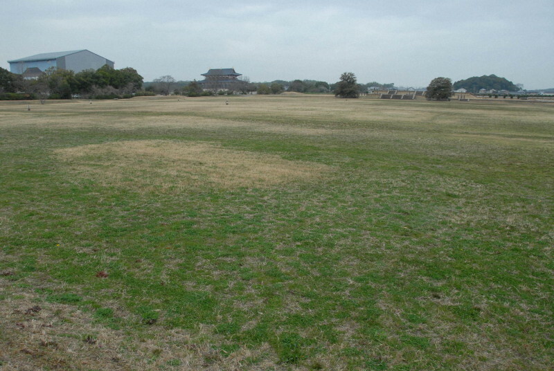 聖武天皇の大嘗祭が営まれた大嘗宮跡＝奈良市の平城宮跡で2024年3月17日午後0時18分、上野宏人撮影