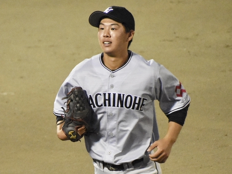 八戸学院大で初めて「学生野球」を経験した西山幹太（撮影・川浪康太郎）