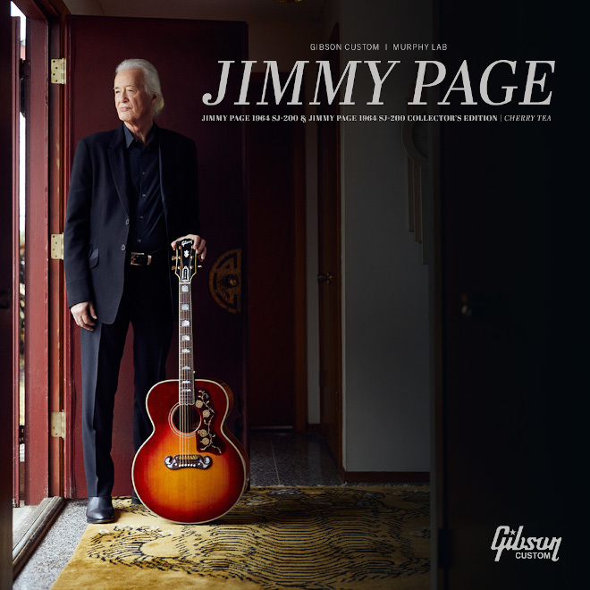 ギブソン・カスタムから、ジミー・ペイジの最新シグネチャー・モデル『Jimmy Page 1964 SJ-200 (ジミー・ペイジ 1964 SJ-200)』と『Jimmy Page 1964 SJ-200 Collector’s Edition (ジミー・ペイジ 1964 SJ-200 コレクターズ・エディション)』が発売になった。