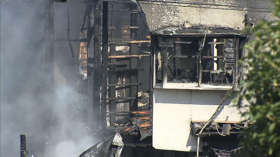 火事現場の様子（大阪・和泉市）