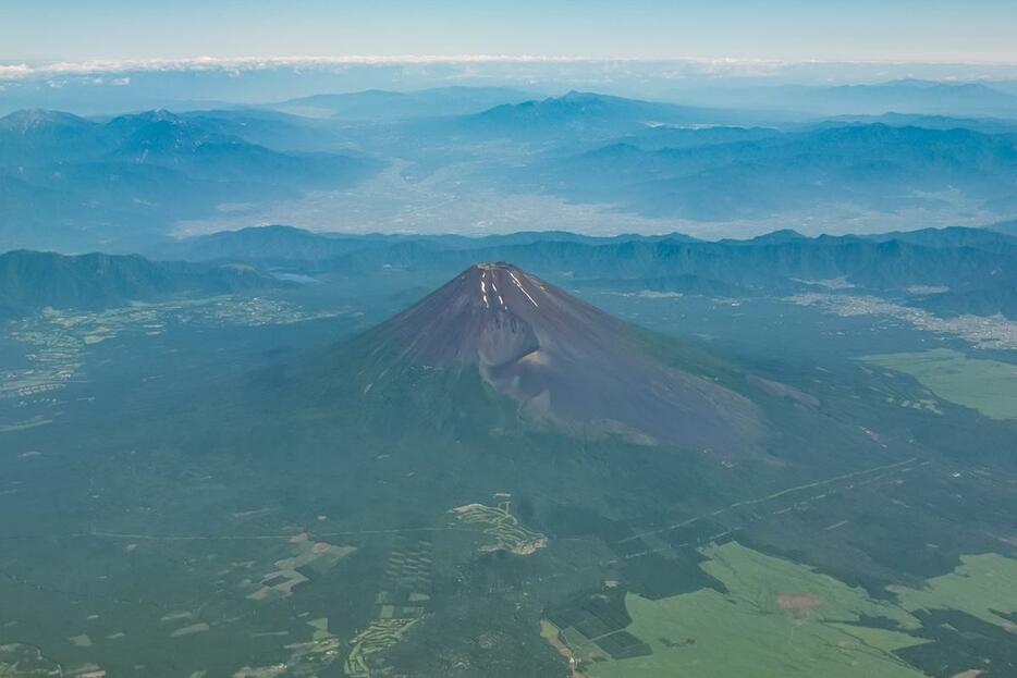 静岡県上空からの夏の富士山