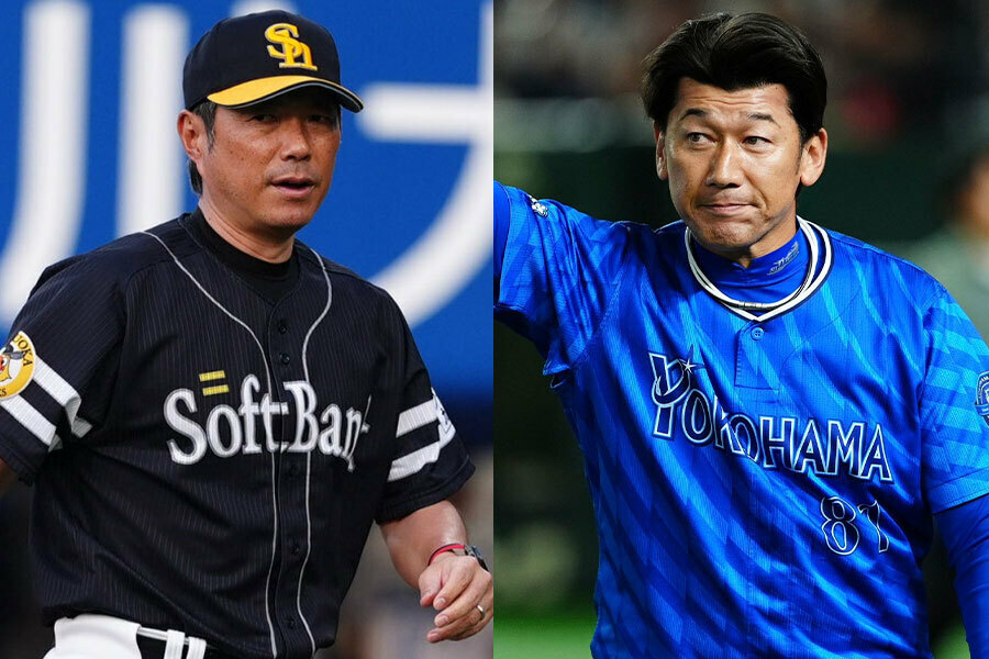 ソフトバンク・小久保裕紀監督（左）とDeNA・三浦大輔監督【写真：小林靖】