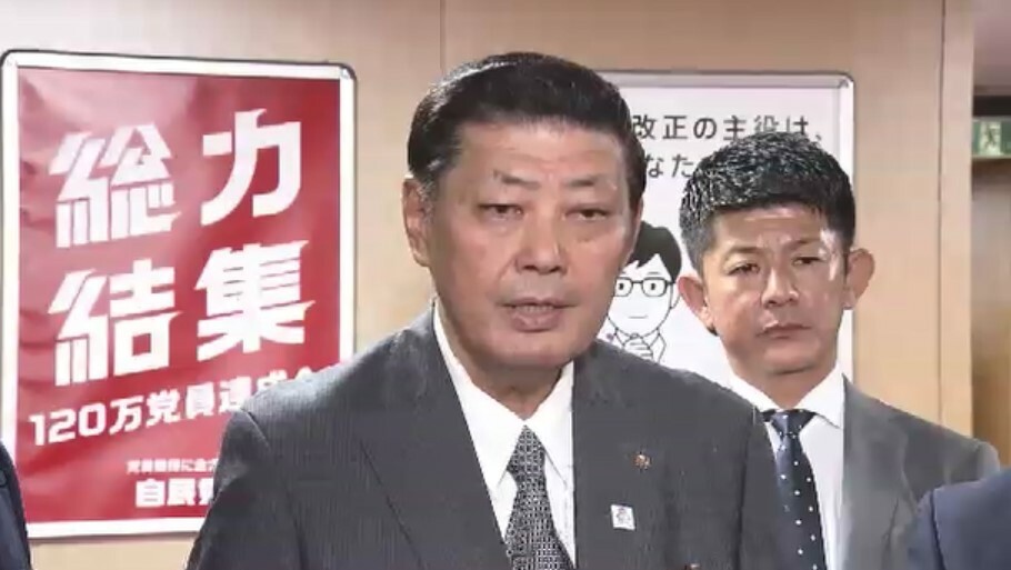 自民党福岡県連　原口剣生会長（1日、自民党本部）