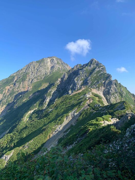 今回登った「五竜岳～鹿島槍ヶ岳～爺ヶ岳」コース。