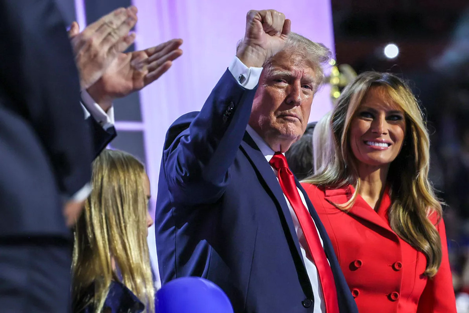 共和党大会でのドナルドとメラニア・トランプ夫妻。(ミルウォーキー、2024年7月18日） photography: Getty Images