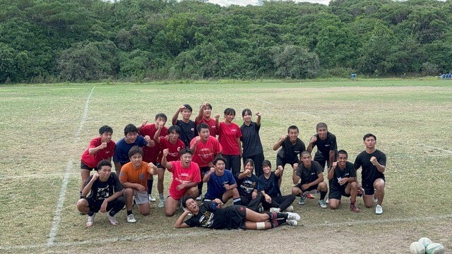 助っ人5人を入れて単独出場が叶った（写真提供：折尾愛真高校ラグビー部）