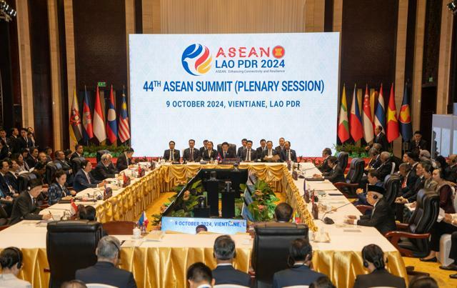 東南アジア諸国連合（ASEAN）の首脳会議=2024年10月9日、ラオス・ビエンチャン、大部俊哉撮影