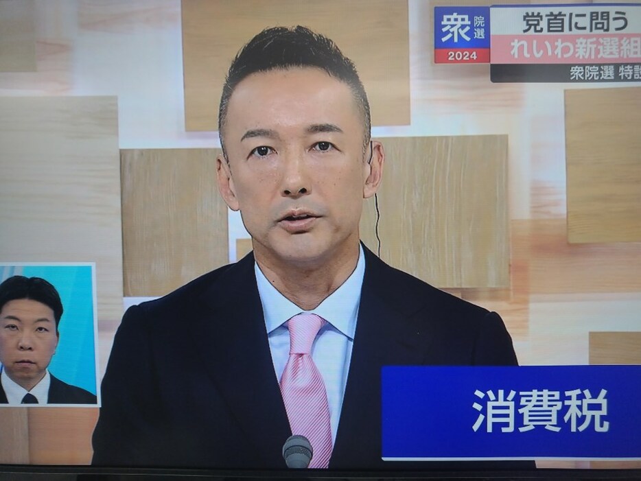 退院し「NHKニュース7」に出演する山本太郎代表（Ｃ）日刊ゲンダイ