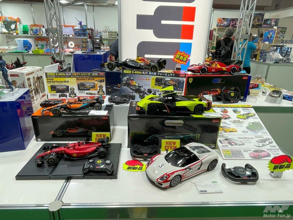 童友社 1/12 2.4GHz RC 超大型フォーミュラ1シリーズ、1/18 2.4GHz RC 大型F1シリーズ、1/14 2.4GHz RCシリーズ(ギミック付き)の各新製品。いずれも2024年秋-冬の発売予定。