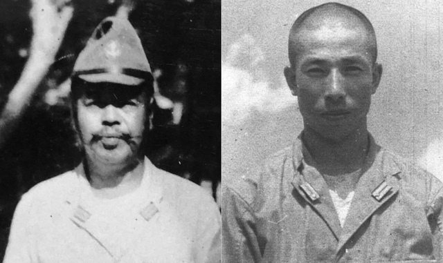 二〇一空司令・山本栄大佐(左)と飛行長・中島正少佐(右)