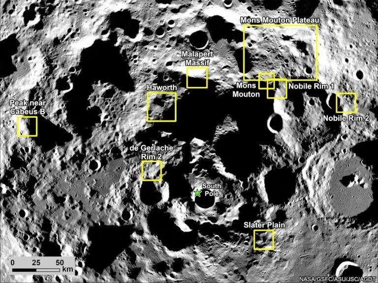 NASA、有人月探査ミッション「アルテミス3号」の着陸候補地を更新