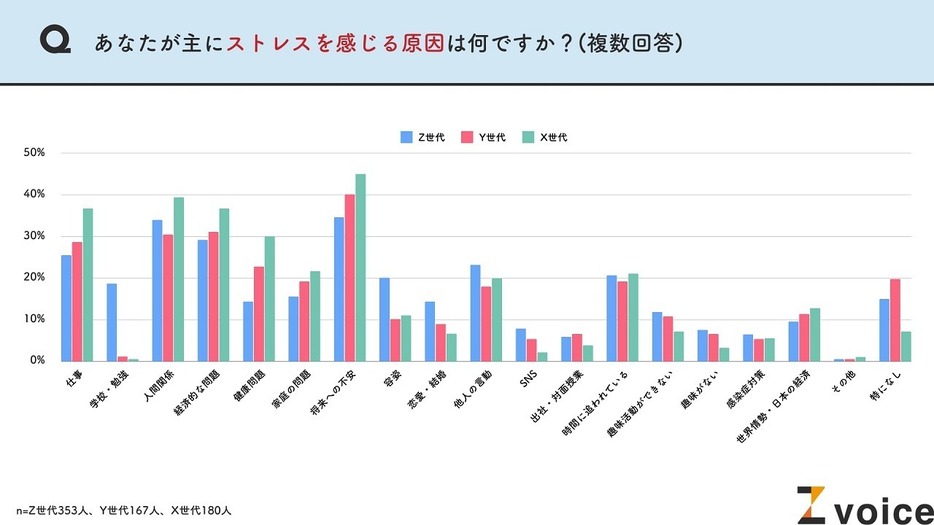 主なストレスの原因は？