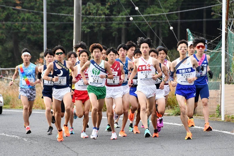 22年丹後大学駅伝1区の様子