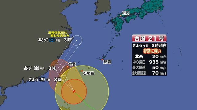 台風予想進路