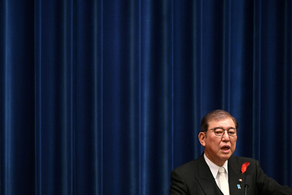 　１０月８日、橘慶一郎官房副長官は閣議後会見で、石破茂首相（写真）が東南アジア諸国連合（ＡＳＥＡＮ）関連首脳会議出席のため１０─１２日の日程でラオスを訪問すると発表した。写真は１日、都内で代表撮影（２０２４年　ロイター）