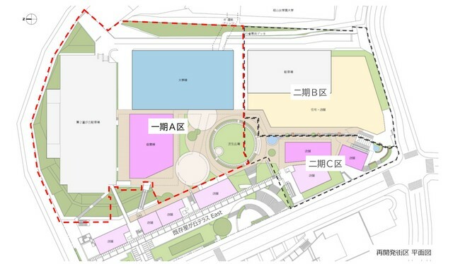 再開発街区の平面図（画像提供：東山遊園株式会社）