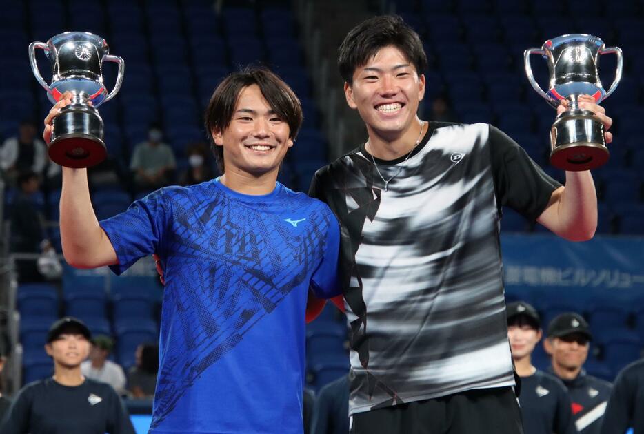 （左から）渡邉聖太と柚木武[画像/tennis365.net]