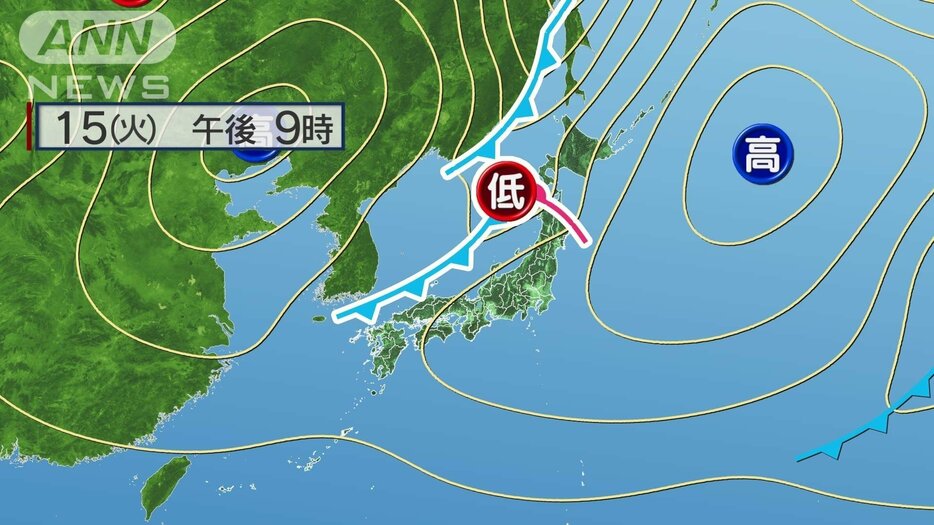 前線を伴った低気圧が北～西日本を通過　雷雨、突風に注意