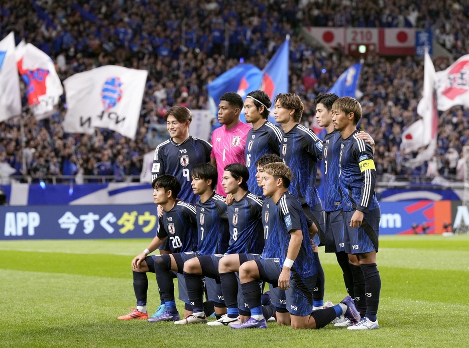 サッカーW杯最終予選 オーストラリア戦に臨む日本代表イレブン【写真：共同通信】