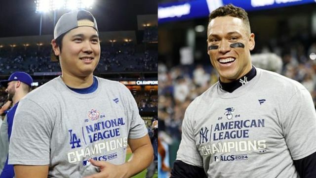 リーグ優勝を決めた大谷翔平選手とアーロン・ジャッジ選手(写真：USA TODAY Sportsロイターアフロ)