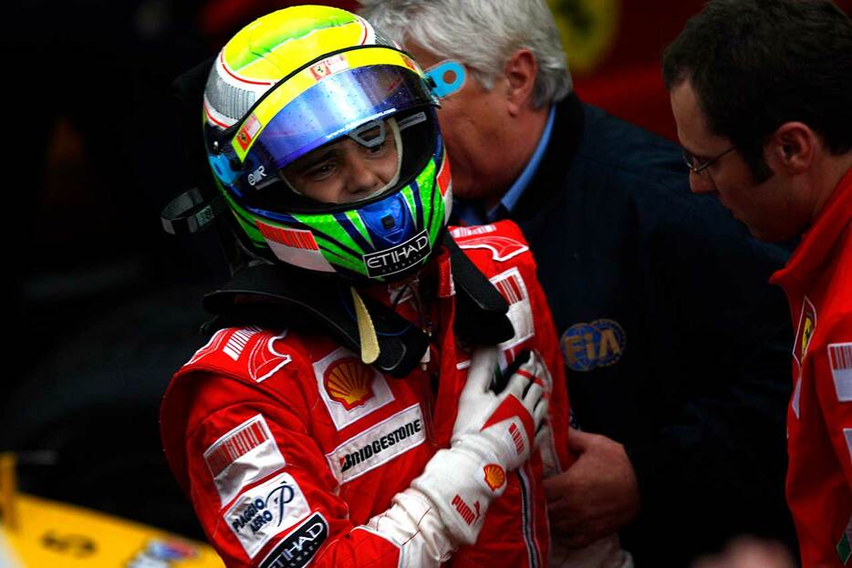 2008年F1ブラジルGP　優勝したフェリペ・マッサ（フェラーリ）