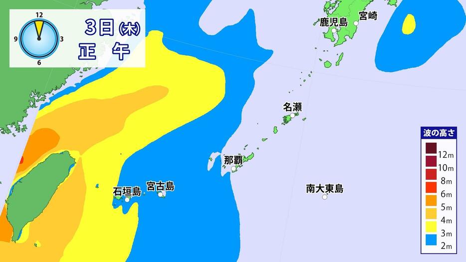 3日(木)正午の波の高さ