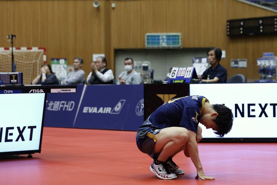 写真：勝利の瞬間の吉田雅己（金沢ポート）/撮影：ラリーズ編集部