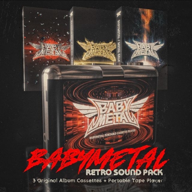 BABYMETAL、ポータブルカセットプレイヤー＆旧譜アルバム3作品カセットテープのバンドルセット受注販売決定