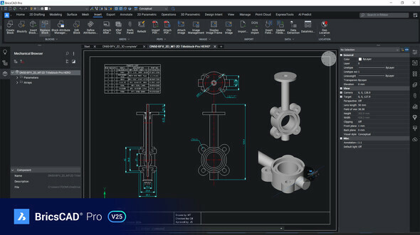 BricsCADの最新バージョン「BricsCAD Pro V25」のイメージ