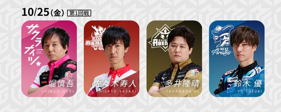 10月25日第1試合の出場選手