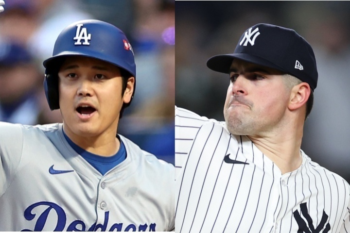 WS第2戦で先発予定のロドン(右)と大谷(左)。(C) Getty Images