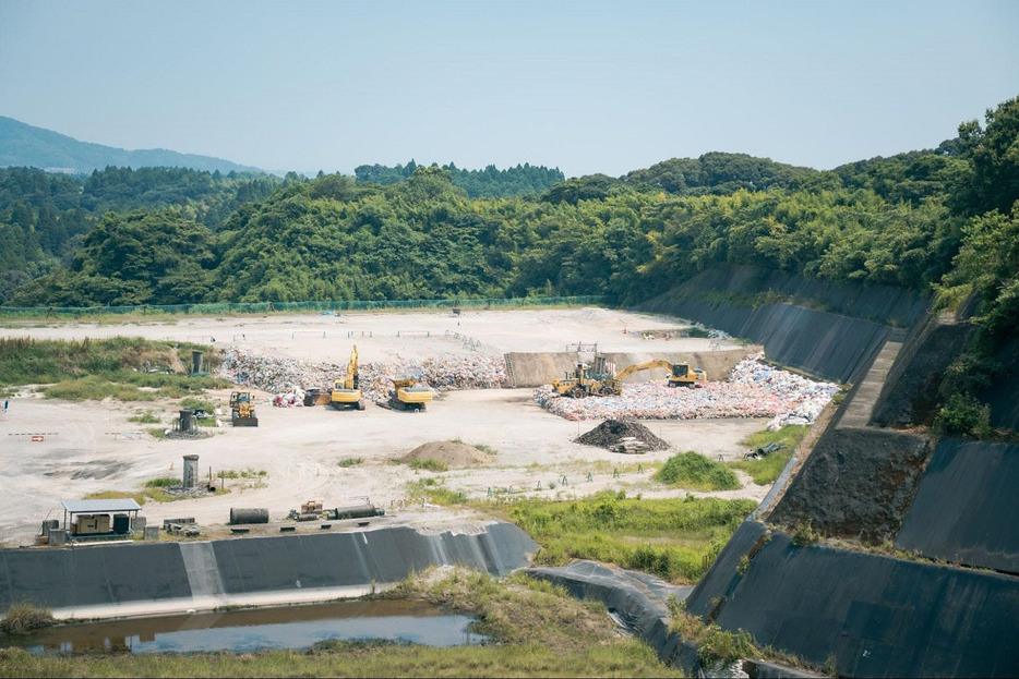 大崎町と隣の志布志市で出た、リサイクルできないごみが運び込まれる埋立処分場（2024年8月現在の様子）